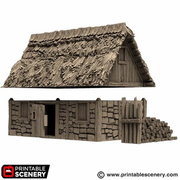 Norman Stone Barn - King and Country - Printable Scenery Terrain Wargaming D&D DnD 10mm 15mm 20mm 25mm 28mm 32mm 40mm 54mm - Only-Games