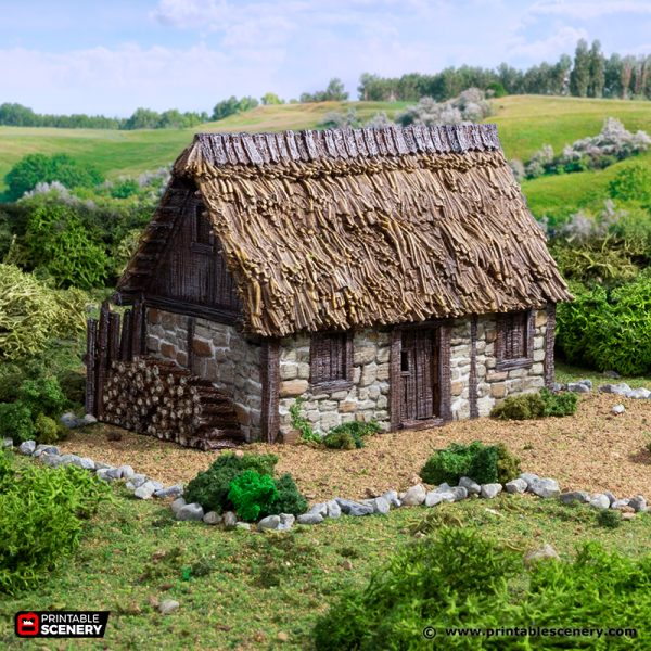 Norman Stone Barn - King and Country - Printable Scenery Terrain Wargaming D&D DnD 10mm 15mm 20mm 25mm 28mm 32mm 40mm 54mm - Only-Games