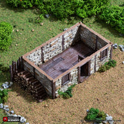 Norman Stone Barn - King and Country - Printable Scenery Terrain Wargaming D&D DnD 10mm 15mm 20mm 25mm 28mm 32mm 40mm 54mm - Only-Games