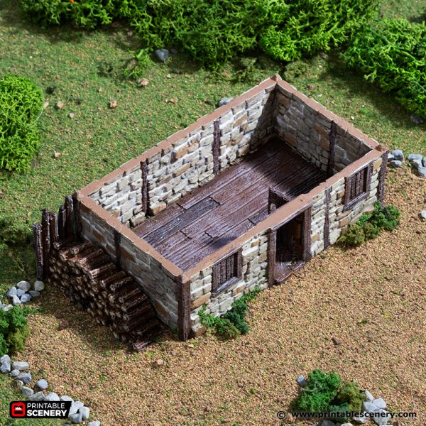 Norman Stone Barn - King and Country - Printable Scenery Terrain Wargaming D&D DnD 10mm 15mm 20mm 25mm 28mm 32mm 40mm 54mm - Only-Games