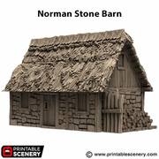 Norman Stone Barn - King and Country - Printable Scenery Terrain Wargaming D&D DnD 10mm 15mm 20mm 25mm 28mm 32mm 40mm 54mm - Only-Games
