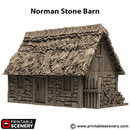 Norman Stone Barn - King and Country - Printable Scenery Terrain Wargaming D&D DnD 10mm 15mm 20mm 25mm 28mm 32mm 40mm 54mm