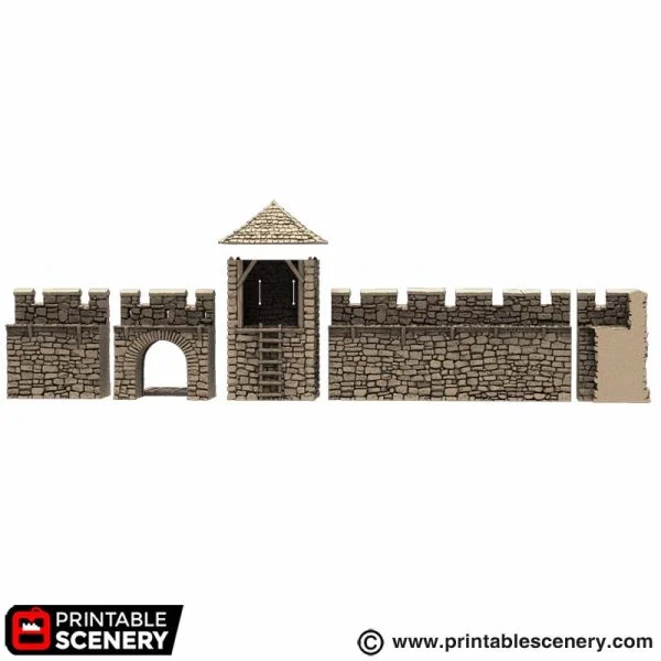 Norman Stone Fort Walls - King and Country - Printable Scenery Terrain Wargaming D&D DnD 10mm 15mm 20mm 25mm 28mm 32mm 40mm 54mm Painted options - Only-Games