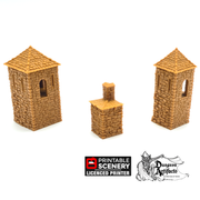 Norman Fort Walls - Corner Towers - King and Country - Printable Scenery Terrain Wargaming D&D DnD 10mm 15mm 20mm 25mm 28mm 32mm 40mm 54mm Painted options - Only-Games