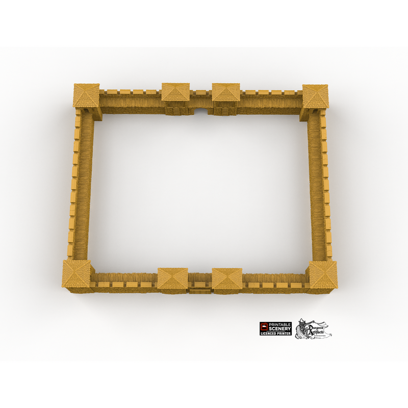 Norman Stone Fort Walls - King and Country - Printable Scenery - Only-Games