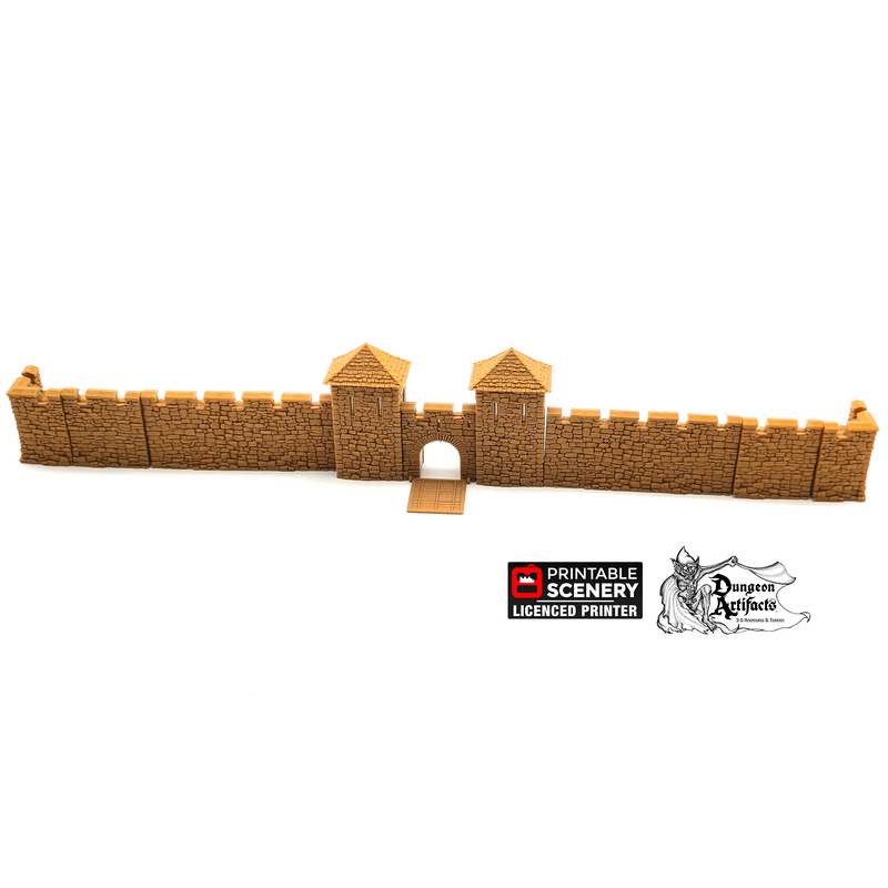 Norman Stone Fort Walls - King and Country - Printable Scenery - Only-Games