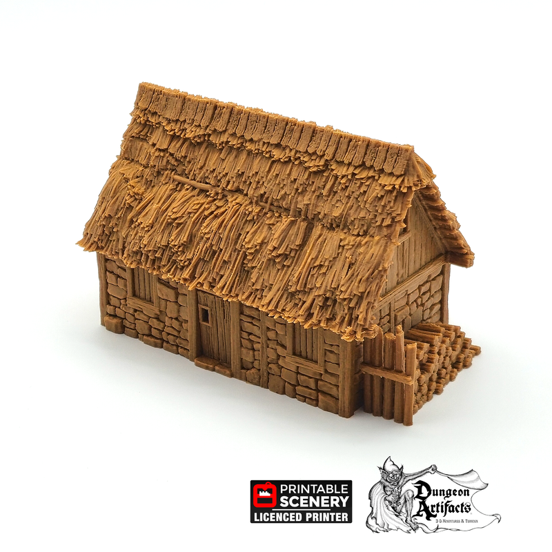 Norman Stone Barn - King and Country - Printable Scenery Terrain Wargaming D&D DnD 10mm 15mm 20mm 25mm 28mm 32mm 40mm 54mm - Only-Games