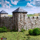 Norman Fort Walls - Corner Towers - King and Country - Printable Scenery Terrain Wargaming D&D DnD 10mm 15mm 20mm 25mm 28mm 32mm 40mm 54mm Painted options