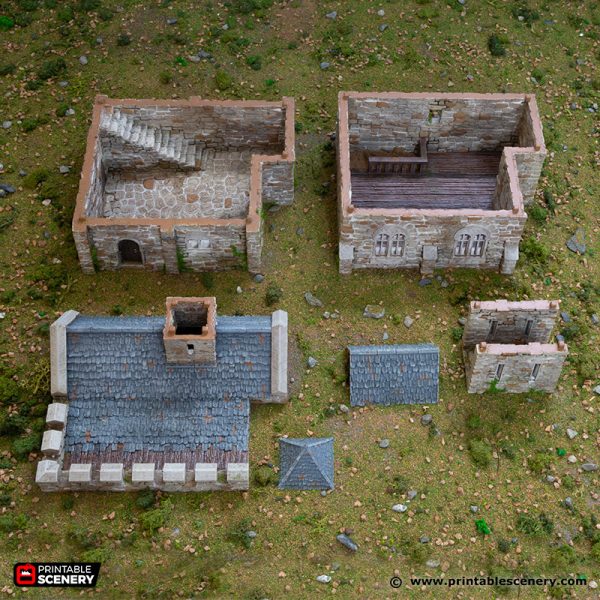 Norman Stone Keep - King and Country - Printable Scenery Terrain Wargaming D&D DnD 10mm 15mm 20mm 25mm 28mm 32mm 40mm 54mm Painted options - Only-Games