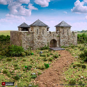 Norman Stone Fort Walls - King and Country - Printable Scenery - Only-Games