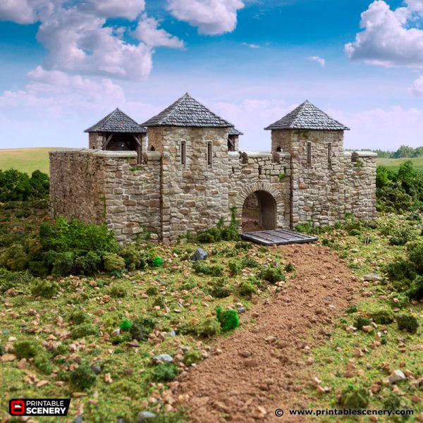 Norman Stone Fort Walls - King and Country - Printable Scenery Terrain Wargaming D&D DnD 10mm 15mm 20mm 25mm 28mm 32mm 40mm 54mm Painted options - Only-Games