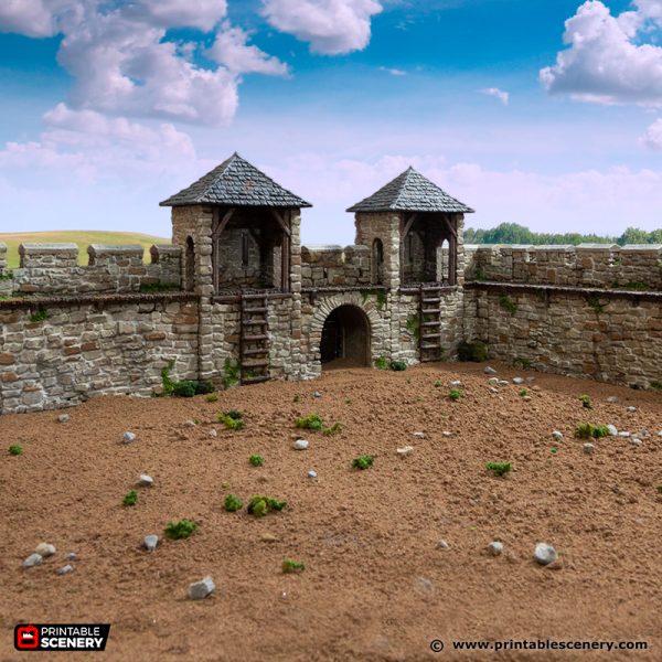 Norman Stone Fort Walls - King and Country - Printable Scenery Terrain Wargaming D&D DnD 10mm 15mm 20mm 25mm 28mm 32mm 40mm 54mm Painted options - Only-Games