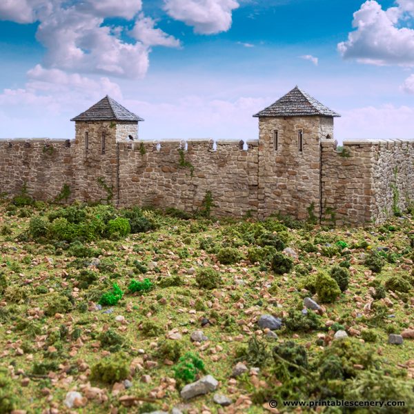 Norman Stone Fort Walls - King and Country - Printable Scenery Terrain Wargaming D&D DnD 10mm 15mm 20mm 25mm 28mm 32mm 40mm 54mm Painted options - Only-Games