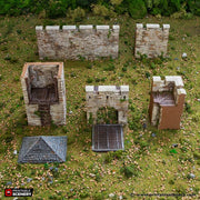 Norman Stone Fort Walls - King and Country - Printable Scenery - Only-Games