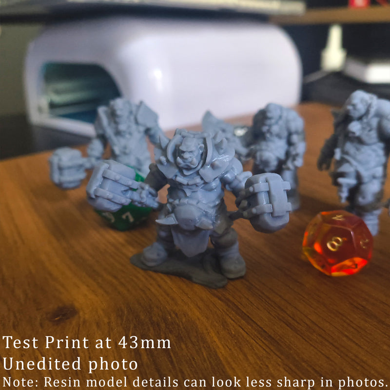 Ogre Crusher Resin Miniature - Dual Hammers Option 1 - "The Ogre Wars" - Only-Games