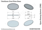 75x42mm Oval Plain Plastic Bases - Only-Games