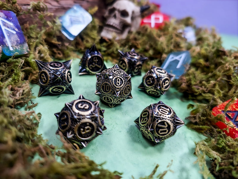 The Titan's Tribute | Metal Caltrop Dice Set - Only-Games