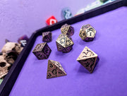 The Abyssal Sovereign | Eldritch Gold Metal Dice Set - Only-Games