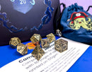 The Abyssal Sovereign | Eldritch Gold Metal Dice Set