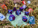 Starfire Invocation | Blue & Red Metal Arcana Dice Set