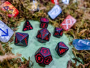 Hellish Rebuke | Black & Red Metal Arcana Dice Set