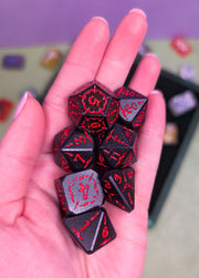 Hellish Rebuke | Black & Red Metal Arcana Dice Set - Only-Games