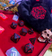 Hellish Rebuke | Black & Red Metal Arcana Dice Set - Only-Games