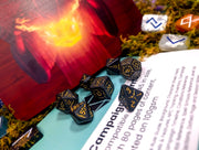 Arcana Obscura | Arcana Black and Gold Metal Dice Set - Only-Games