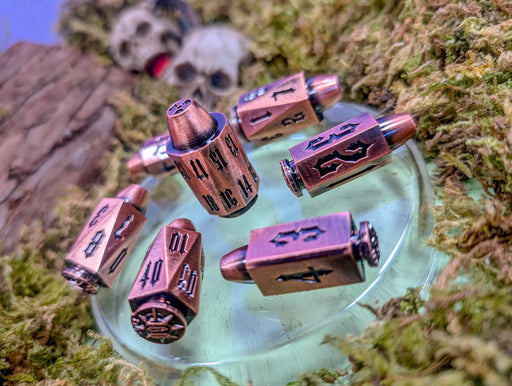 Deadeye's Dice | Metal Bullet Hell Dice Set - Only-Games