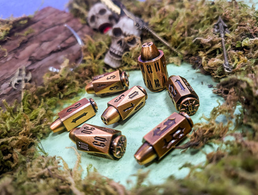 Gunslinger's Gambit | Metal Bullet Hell Dice Set - Only-Games
