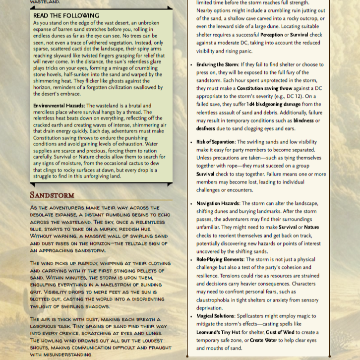 Salvation in the Sands | A Post-Apocalyptic Level 20 D&D Adventure