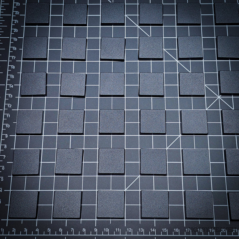 25mm Square Plain Plastic Bases - Only-Games