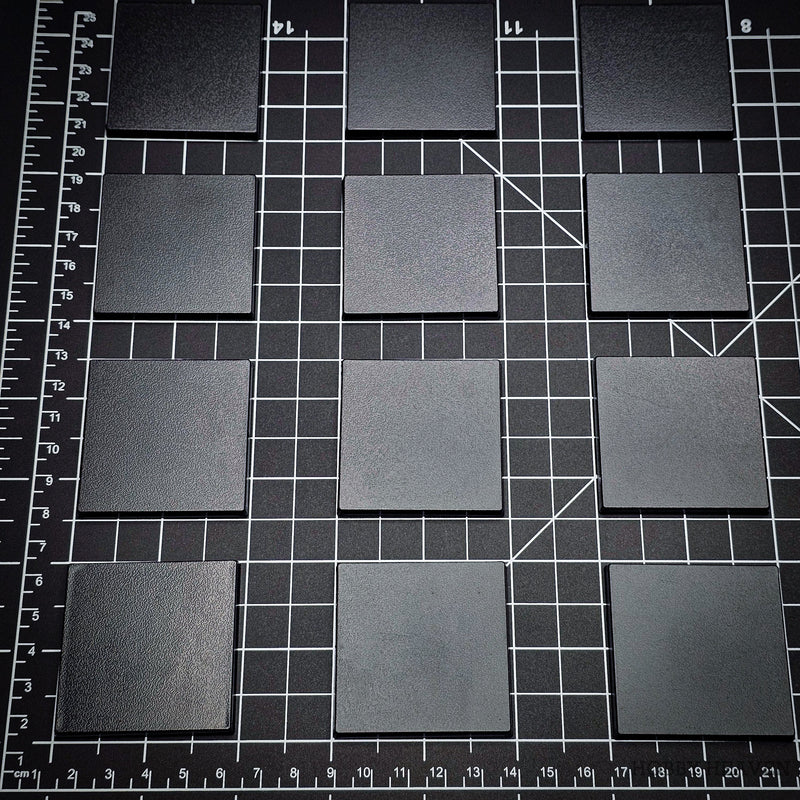 50mm Square Plain Plastic Bases - Only-Games