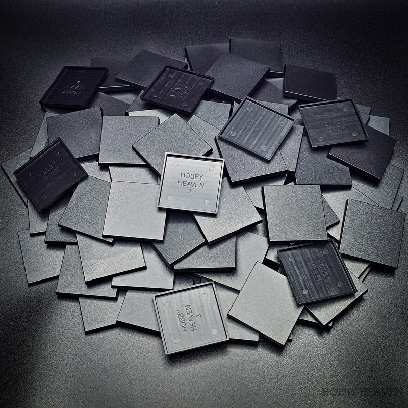 50mm Square Plain Plastic Bases - Only-Games