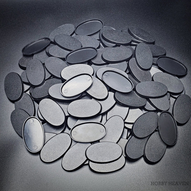 60x35mm Oval Plain Plastic Bases - Only-Games