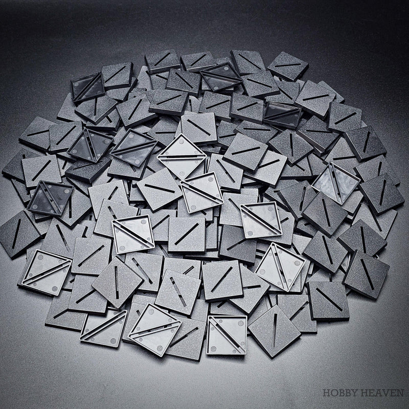 30mm Square Diagonal Slotted Plastic Bases - Only-Games