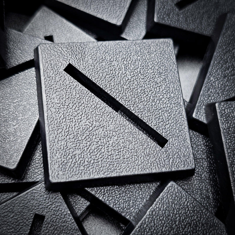 30mm Square Diagonal Slotted Plastic Bases - Only-Games