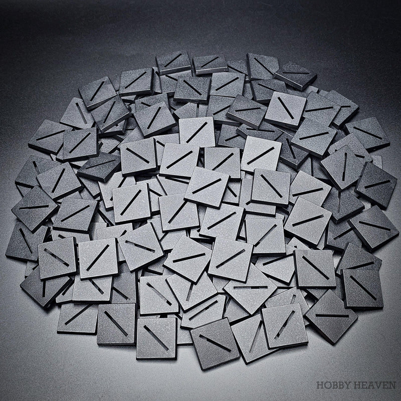 30mm Square Diagonal Slotted Plastic Bases - Only-Games