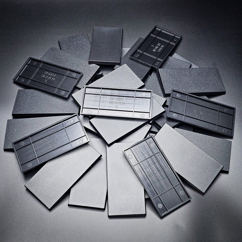 100x50mm | 50x100mm Rectangular Plain Plastic Bases | Versatile Miniature Stands - Only-Games