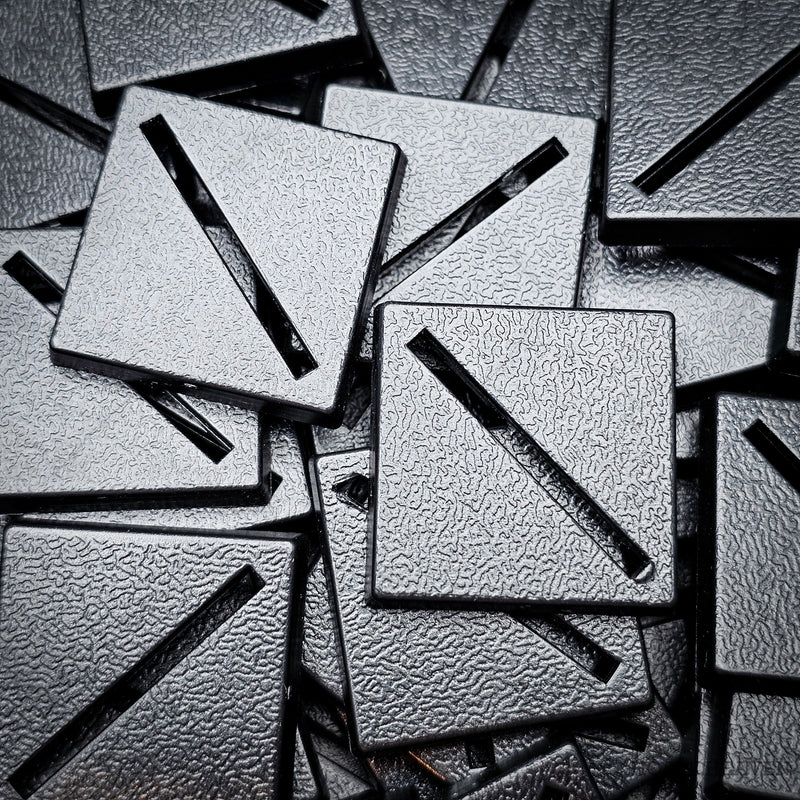25mm Square Diagonal Slotted Plastic Bases - Only-Games