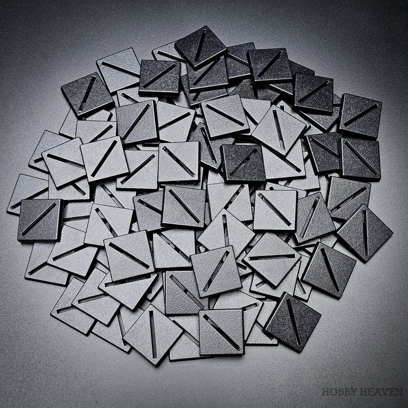 25mm Square Diagonal Slotted Plastic Bases - Only-Games