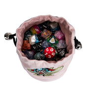 Pixie’s Pouch | Flannel Drawstring Dice Bag | Pink - Only-Games