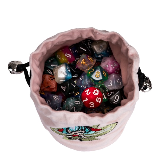 Pixie’s Pouch | Flannel Drawstring Dice Bag | Pink - Only-Games