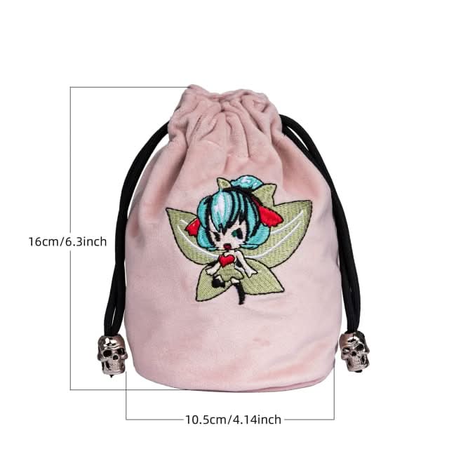 Pixie’s Pouch | Flannel Drawstring Dice Bag | Pink - Only-Games