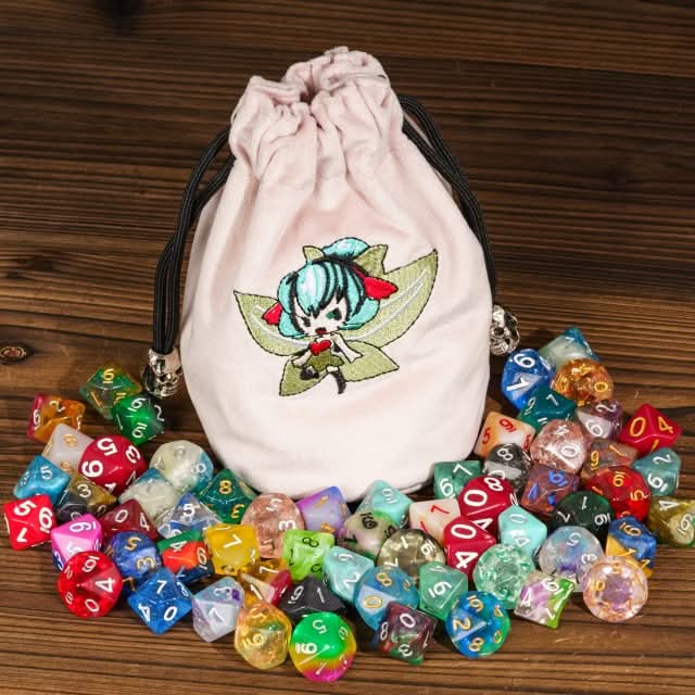 Pixie’s Pouch | Flannel Drawstring Dice Bag | Pink - Only-Games