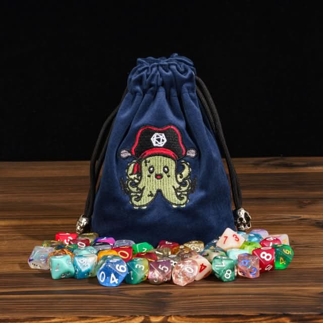 Plunderpus | Flannel Drawstring Dice Bag | Blue - Only-Games