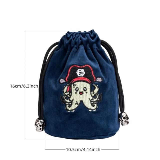 Plunderpus | Flannel Drawstring Dice Bag | Blue - Only-Games