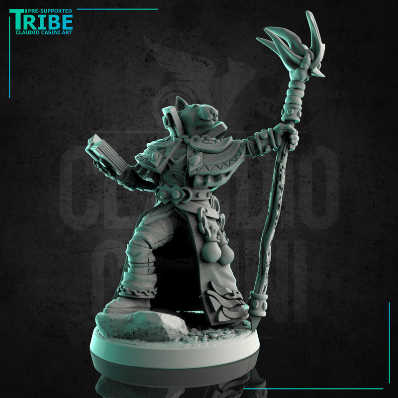 (0247) Male dog folk bullterrier wizard magician with a magic staff - Only-Games