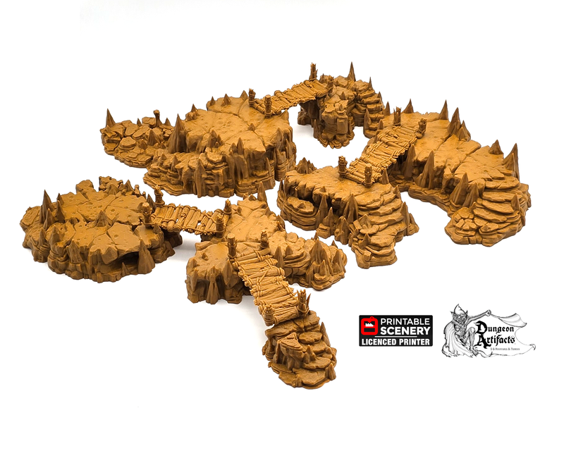 Raised Caverns - Clorehaven and the Goblin Grotto - Printable Scenery Wargaming Terrain D&D, DnD - Only-Games