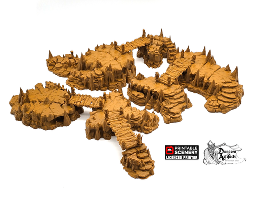 Raised Caverns - Clorehaven and the Goblin Grotto - Printable Scenery Wargaming Terrain D&D, DnD - Only-Games